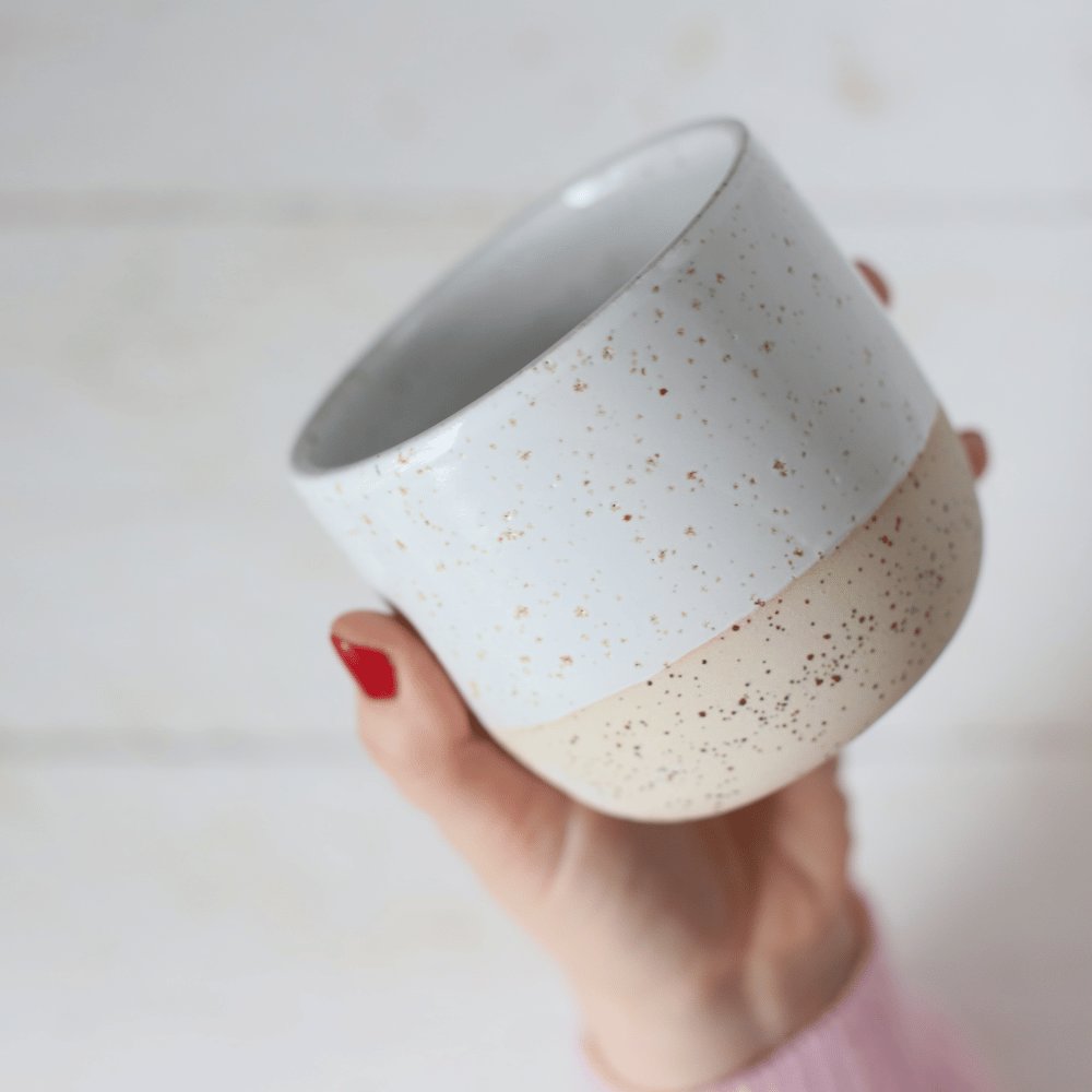 Halbglasierter Becher aus Steinzeug – Bild 2