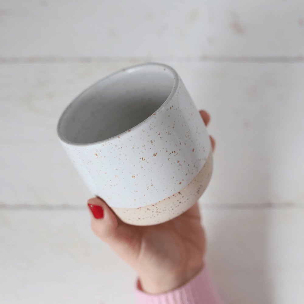 Halbglasierter Becher aus Steinzeug – Bild 4
