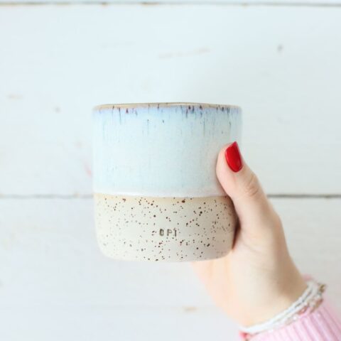 Opal Becher teil-glasiert